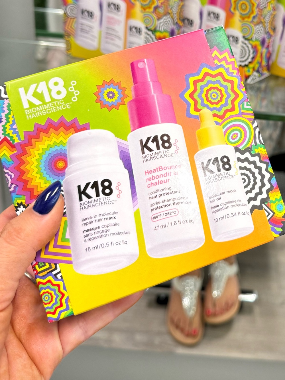 K18 Hair Care Travel Trio - molecular mask heat bounce hair oil